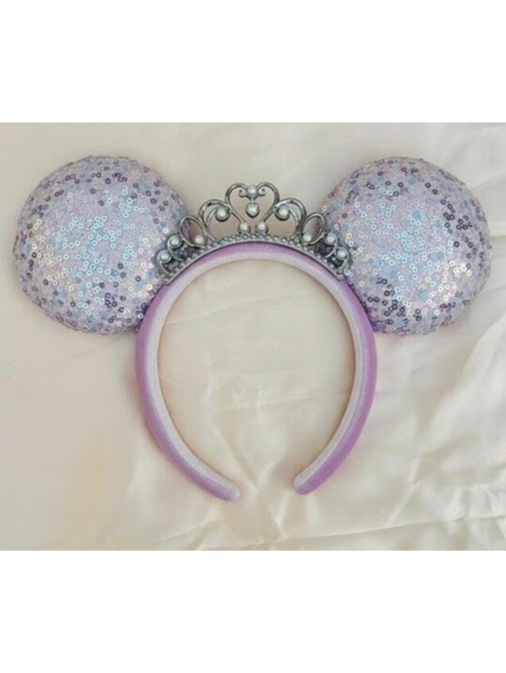 Crown Minnie Ears Pink Purple Sequin Mickey Headband
